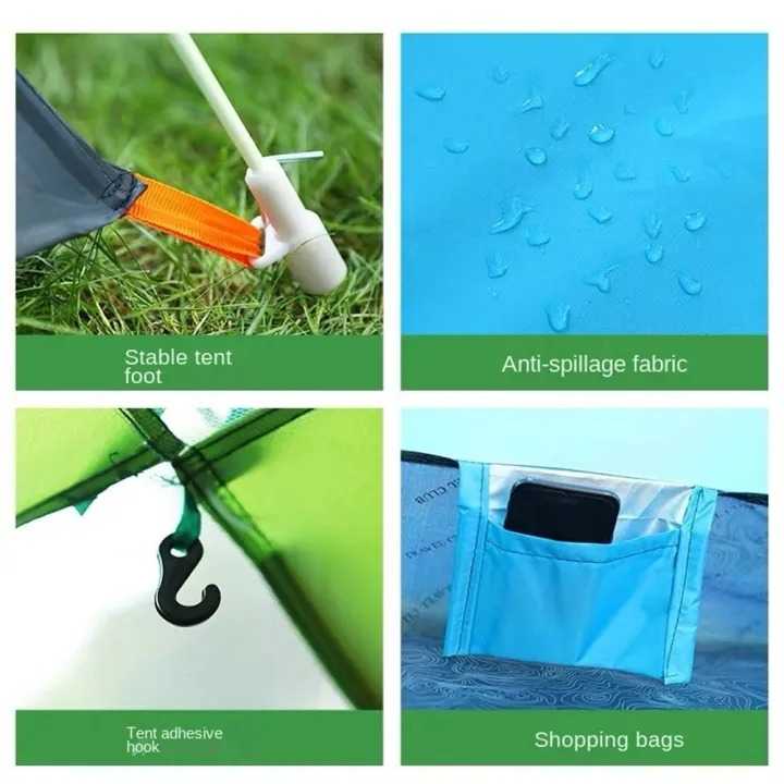 Tenda Camping Lipat Otomatis Quick Open Waterproof Breathable Tenda Anti Sinar UV Multifungsi Berkualitas