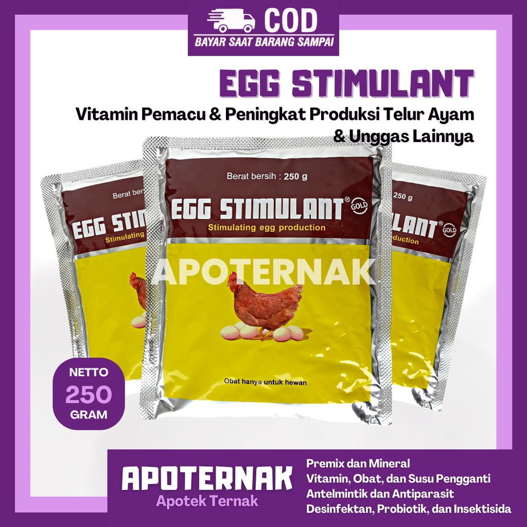 EGG STIMULANT 250 gr | Vitamin Pemacu Pemicu dan Peningkat Produksi Telur Ayam dan Unggas Lainnya | MEDION