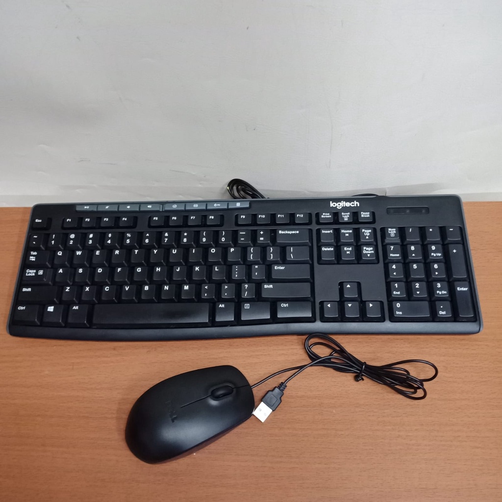 paket keyboard mouse Logitech MK120 Combo Keyboard dan Mouse Kabel USB like new murah meriah