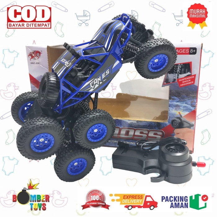 MAINAN ANAK RC MOBIL JEEP 6 BAN BESI CRAWLER SPRING OFFROAD CROSS BODY