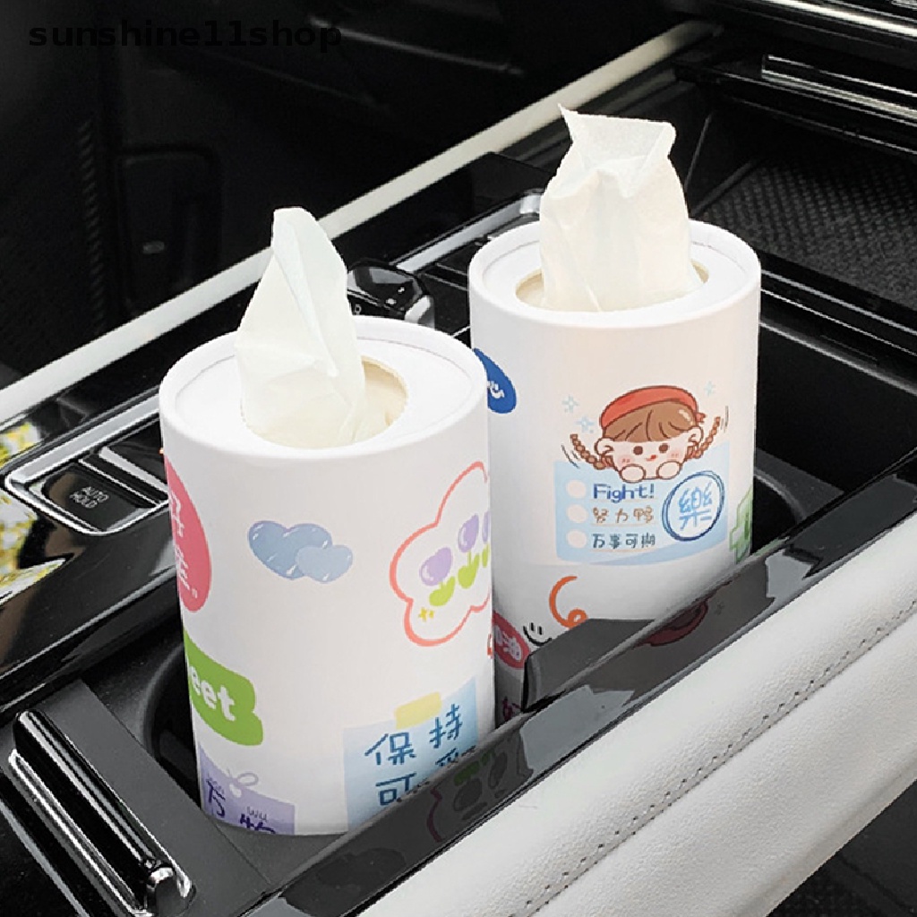 Sho Kotak Tisu Kaleng Bulat Mobil Perfect Fit Cup Holder Facial Tissues Tabung Silinder N