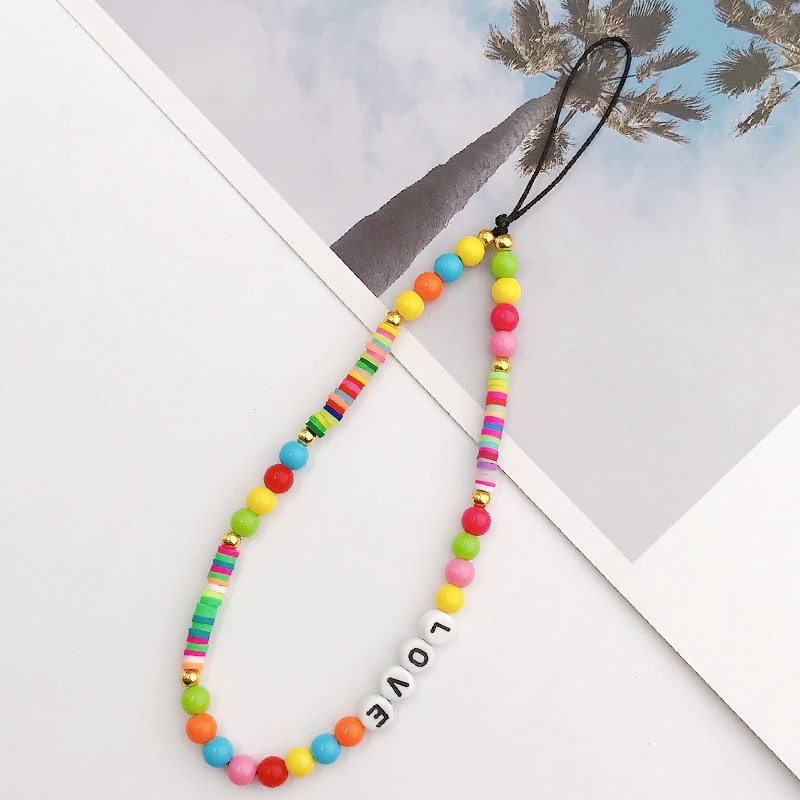 Love Beads Chain Earphone Phone Case Universal DIY Tali Anti Hilang Untuk iPhone Android OPPO VIVO Huawei Xiaomi Redmi Samsung