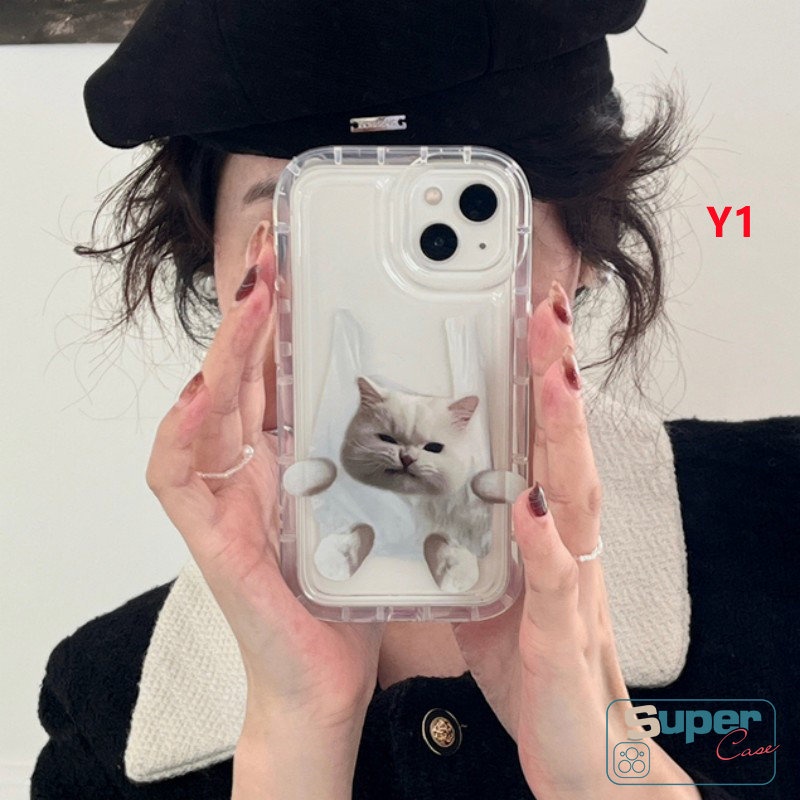 Untuk VIVO Y36 Y11 Y16 Y35 Y15s Y33s Y20 Y02 Y17 V25 E Y21 02S Y22 Y30 Y20i Y93 Y22s Y21s Y15A Y12 Y15 Y91 Y12i Y20s G Y95 Y01 Y91C Y50 Y12s Pasangan Kartun Kucing Anjing Airbag Soft Cover