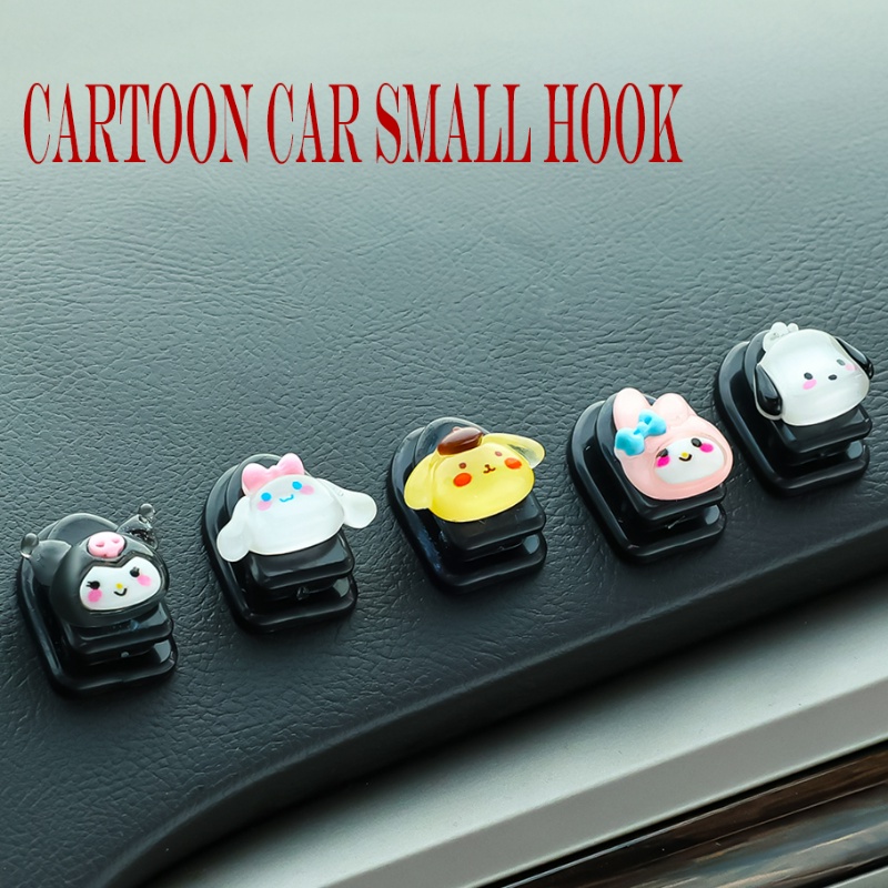 Indah Kartun Hewan Mobil Hooks Organizer/Auto Sticky Klip Storaging Gantungan Multifungsi Mini Self-Adhesive Holder