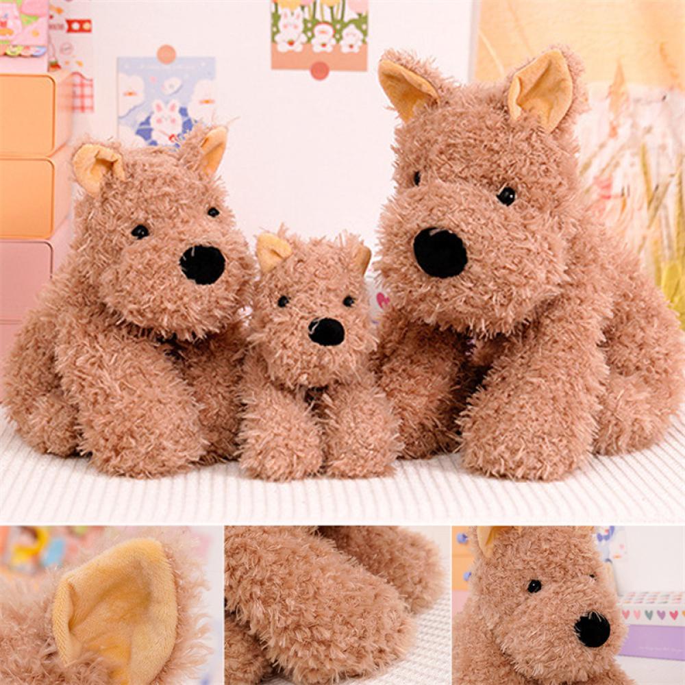 Timekey Adorable West Highland White Terrier Dog Plushie Lembut Puppy Mainan Mewah Boneka Binatang Manusia Hidup Bayi Menenangkan Tidur Boneka T6Z3