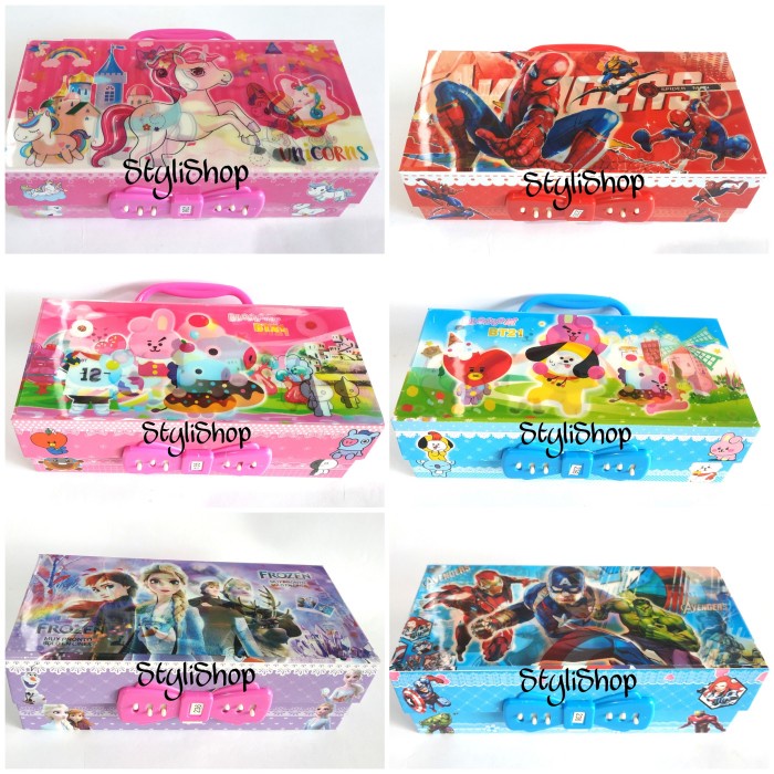 

BISA COD Kotak Pensil 3D dengan Kode/Sandi Motif Anak