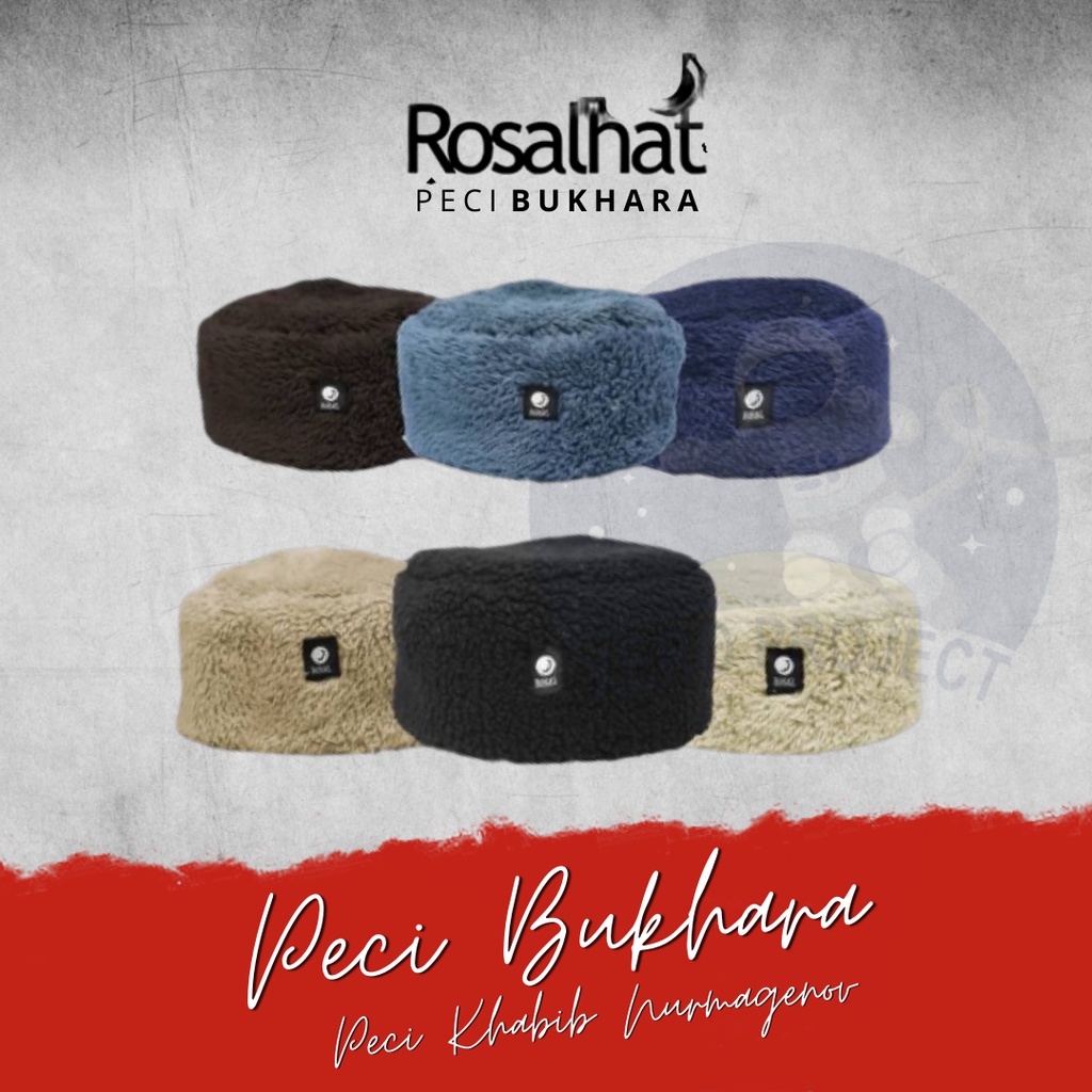 Peci khabib Nurmagenov Bukhara Dewasa Kopiah Bulu Rusia ROSAL Original