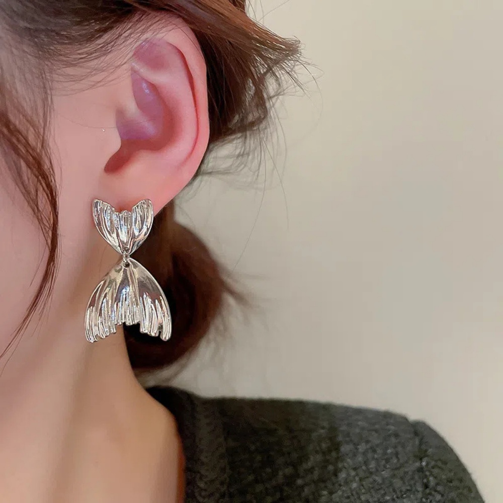 Deartiara Anting Bentuk Fishtail Serbaguna Yang Dipersonalisasi, Desain Kecil, Anting Canggih, Paduan Lipit, Anting Sederhana