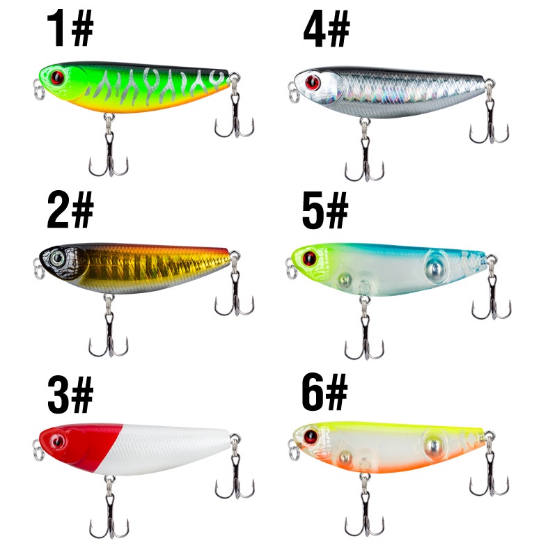 6warna 5.7cm/5g Casting Laser Umpan Pancing Lure 1PCS Mengambang SwimBait Lure 3D Mata Keras Topwater Ikan Kecil Lure Aksesori Memancing Luar Ruangan