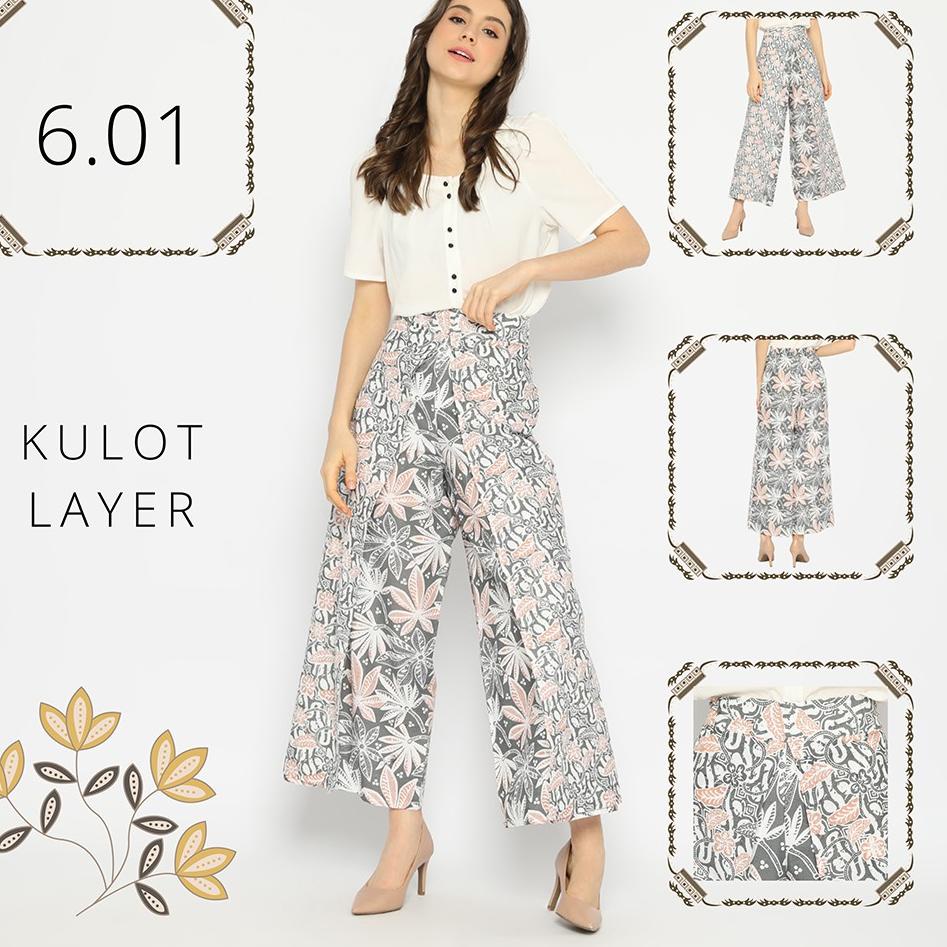 TERPERCAYA celana Kulot Layer Lawasan Batik Celana Tumpuk Kerja Kantoran Bawahan Kebaya Sogan Genes 
