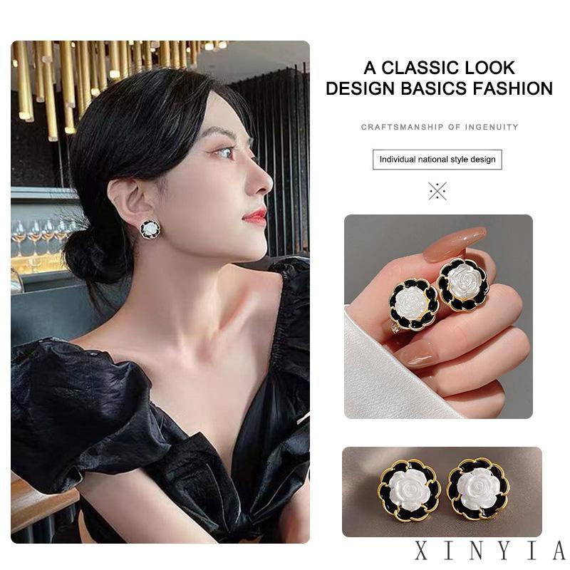 【COD】Anting Tusuk Motif Bunga Camellia Simple Elegan Ala Korea Untuk Wanita