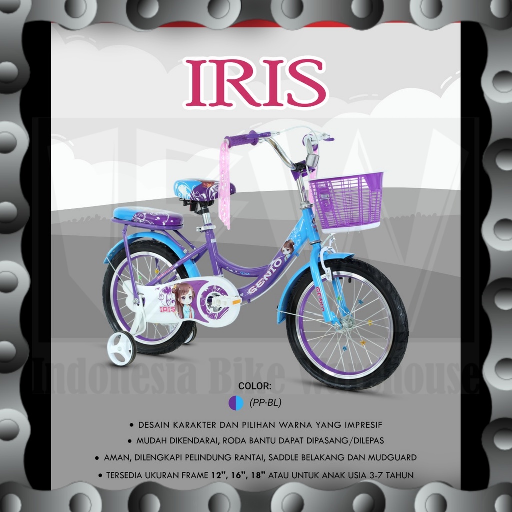 IBW - Sepeda Anak Perempuan GENIO IRIS 12" 16" 18"