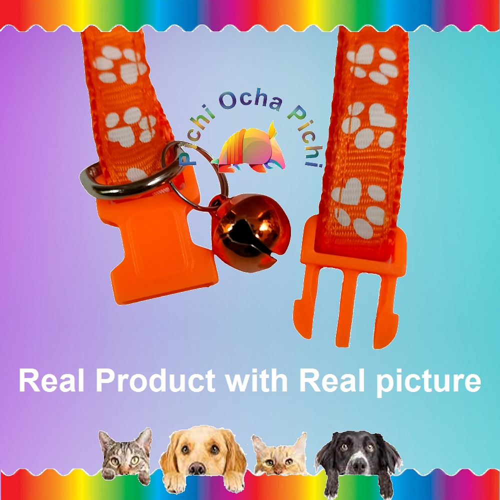 Kalung Rantai Lonceng Kitten, Kucing &amp; Anjing with Foot Print Pet Collar Necklace Cat &amp; Dog