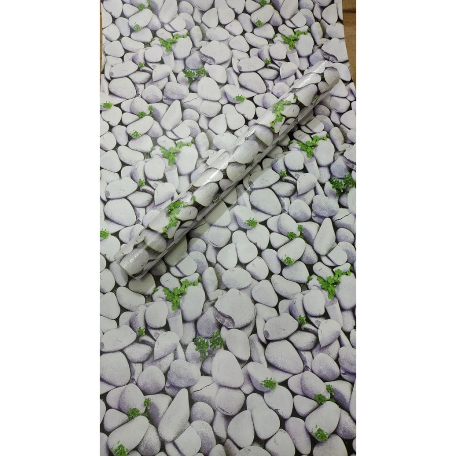 Wallpaper Sticker Dinding Motif Kerikil Putih Panjang 18M++++ x 45cm