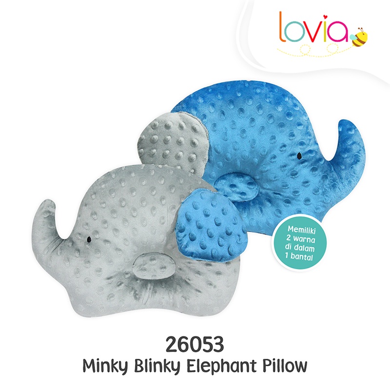 Kiddy Bantal Peyang Bayi / Baby Pillow Kepala Anak Minky Blinky Elephant Pillow / 26053