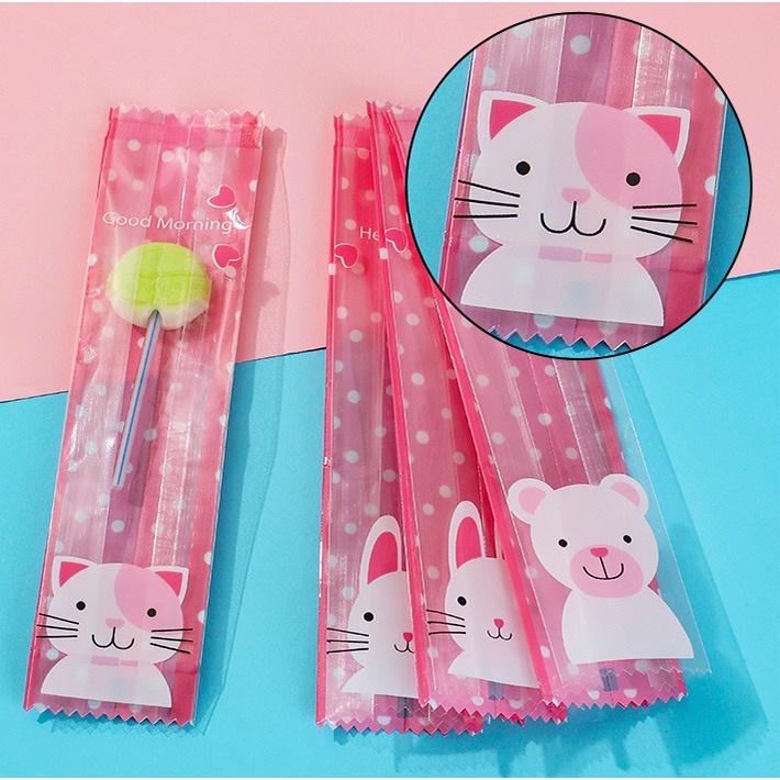 10 pcs Plastik permen popsicle ice cream lolipop Seal Candy