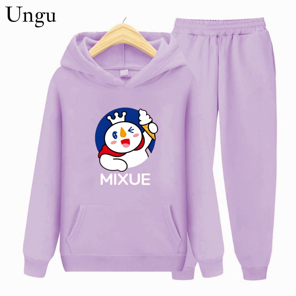 Hzl_outfit Setelan Sweater Hoodie Anak Laki-Laki Mixue/ Setelan Sweater Hoodie Anak Perempuan Mixue S,M,XL