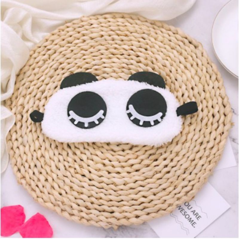 Penutup Mata Motif "TIDUR" Karakter Panda Sleeping Eye Cover Cute Kacamata Tidur Bandung