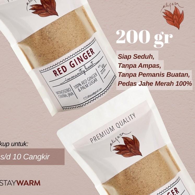 

☉ Jahe Merah ALIFARM pedas, tanpa ampas, dan pengawet asli dari petani Wonosobo 200g ➭