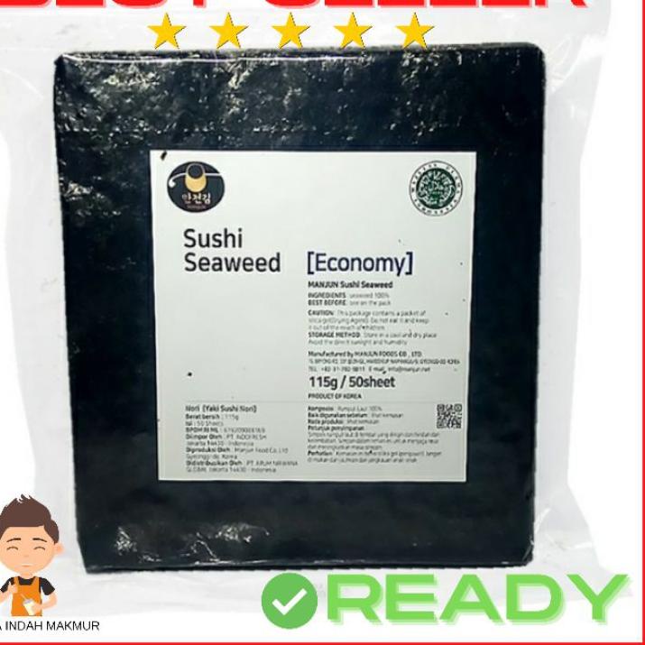 

♘ Manjun Yaki Nori Sushi Seaweed 125 gr 100% Korea Rumput Laut 50 Sheet HALAL ☆