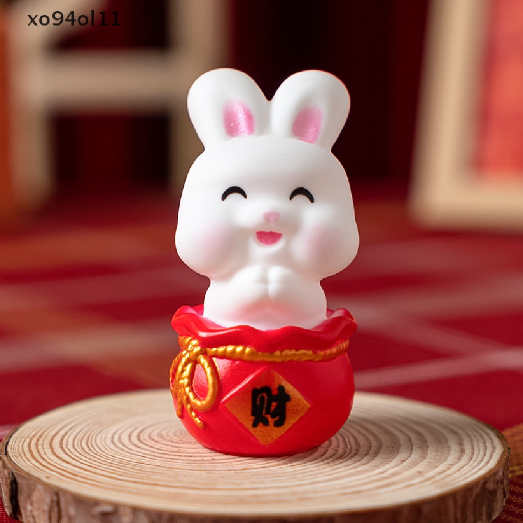 Xo 1PC Tahun Baru Kelinci Desktop Ornamen Kelinci Mini Dekorasi Meja Resin Zodiak Kelinci Kecil Lucu Dekorasi Kue Hadiah Natal OL