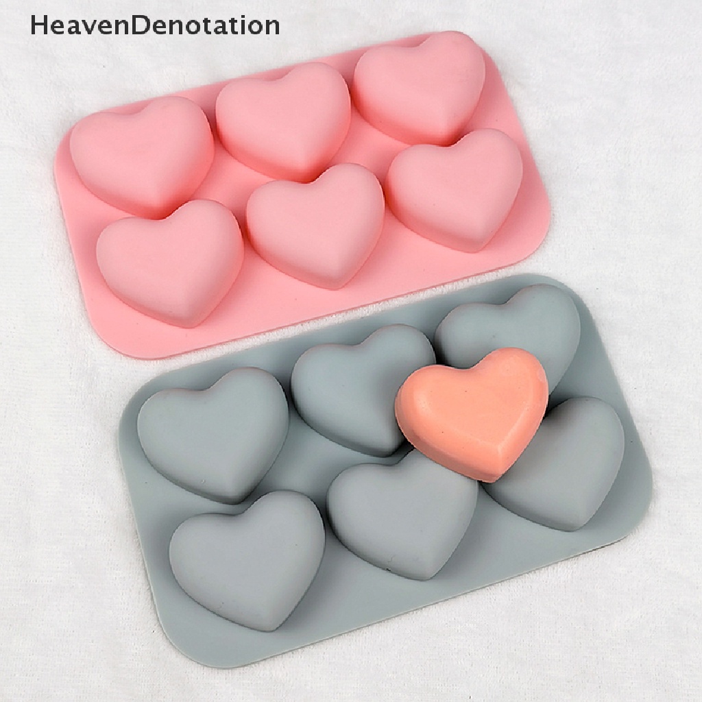 [HeavenDenotation] Valene Heart Silicone Mold 6rongga Love Coklat Kue Dekorasi HDV