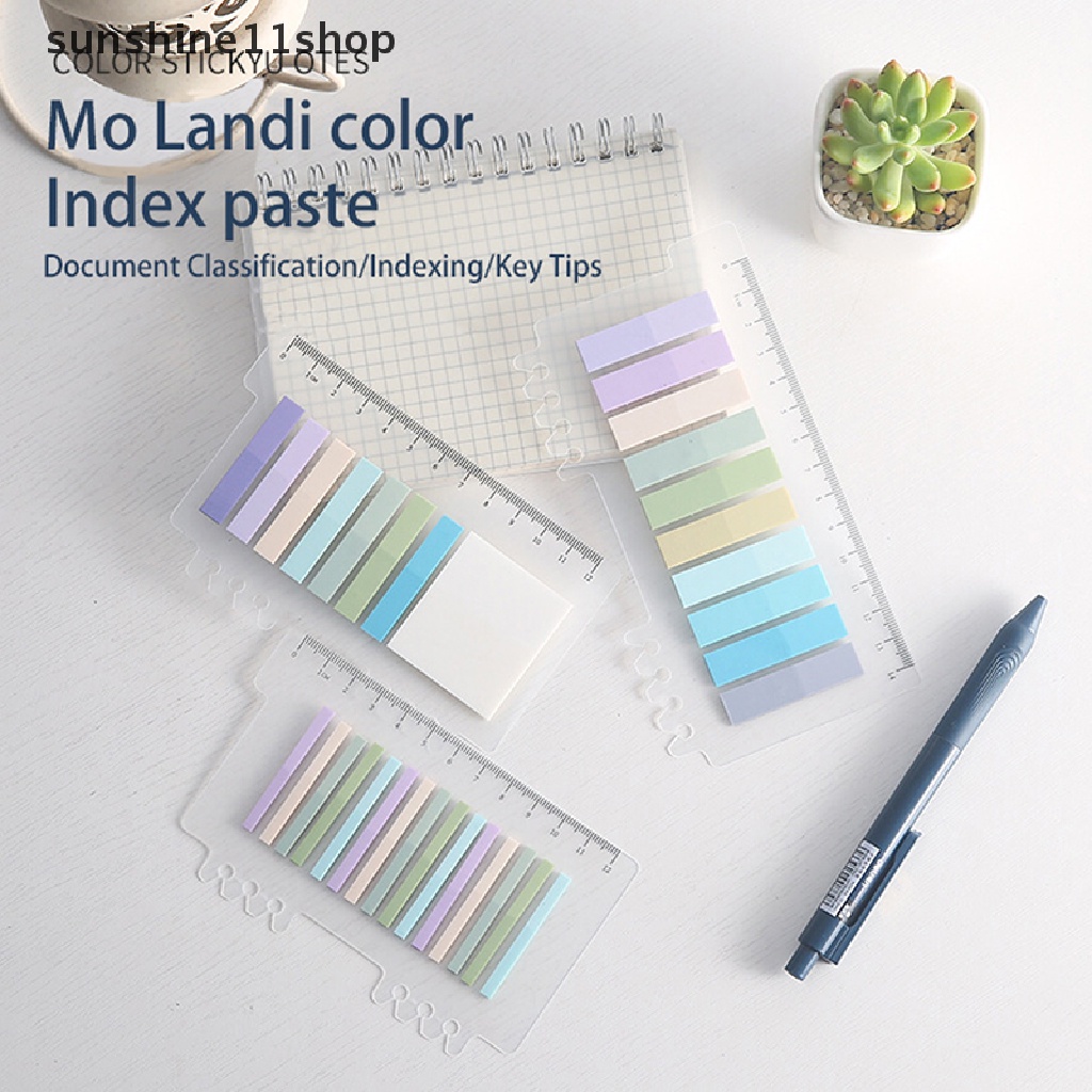 Sho 1Set Label Indeks Perekat Diri Warna-Warni Sticky Notes Memo Pad Label Note Bookmark Notepad Perlengkapan Alat Tulis Kantor Sekolah N
