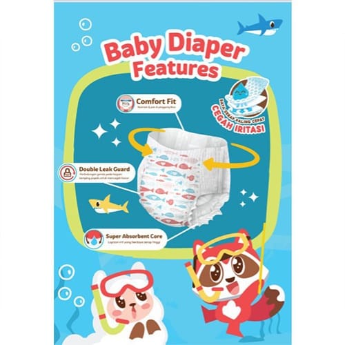 MOMBABY DIAPERS S 58+6 M 50+6 L 42+6 XL 36+6 XXL 32+6 PANTS