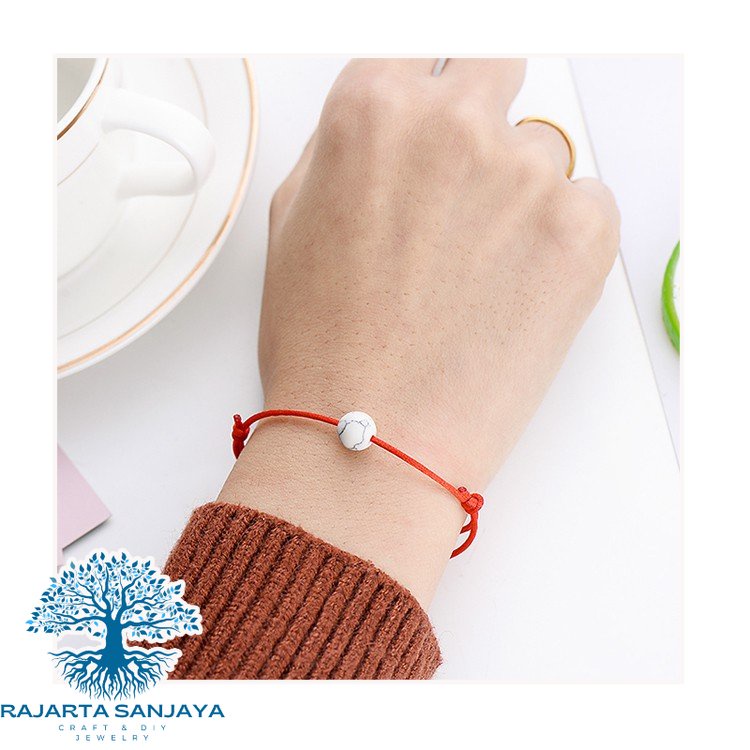 2Pcs/Set Gelang Couple Lava Stone Natural Stone Beads Bracelet Red String Braiding Rajarta