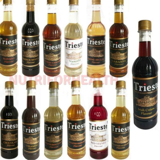 

☉ (650ml) Trieste Syrup HALAL Caramel Creme Brulee Hazelnut Almond Red Velvet Butterscoth Mocca Coklat ✼