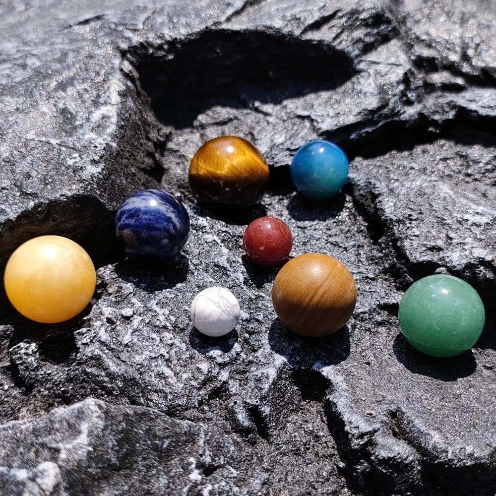 Lanfy The Solar System Crystal Ball 8Pcs /set Kotak Hadiah Ulang Tahun Dekorasi Rumah Hiasan Meja Planet