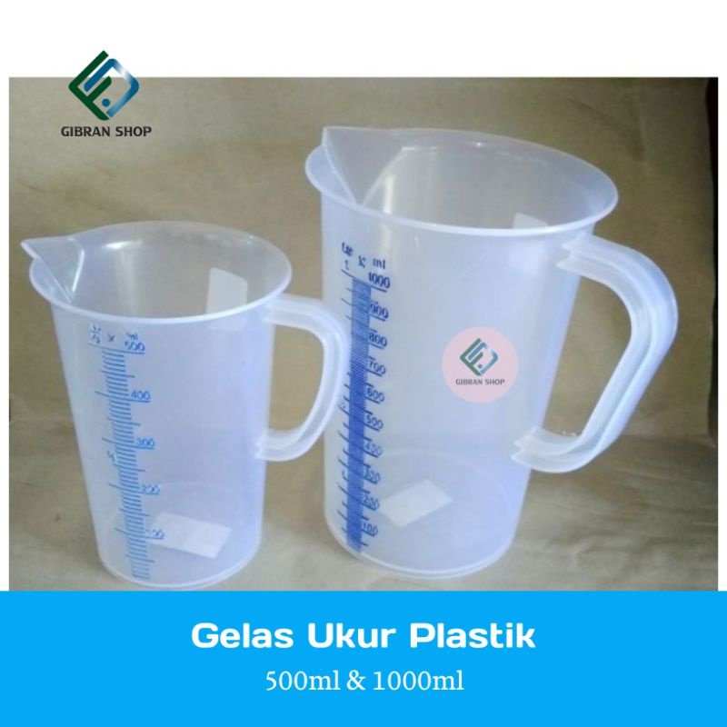 Jual Gelas Ukur Plastik Transparan Green Leaf 1000 Ml 500 Ml 1831 1830 Gelas Takar Wadah Air 9438