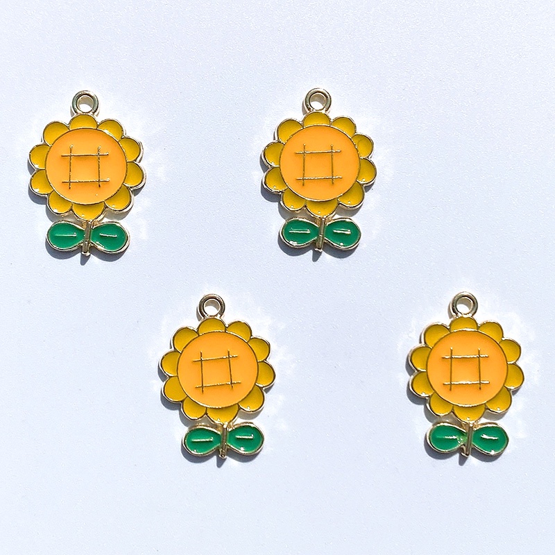 Diy Handmade 4 Pcs Paduan Tetesan Minyak Seri Kuning Kartun Pesona Buah Bunga Hewan Kalung Liontin