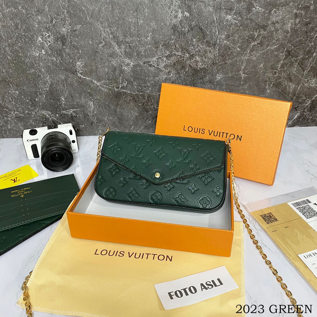 L Vuitton  Fellice Pochette 2023 (Free Box+Invoice +DustBag+Bubblewrap)