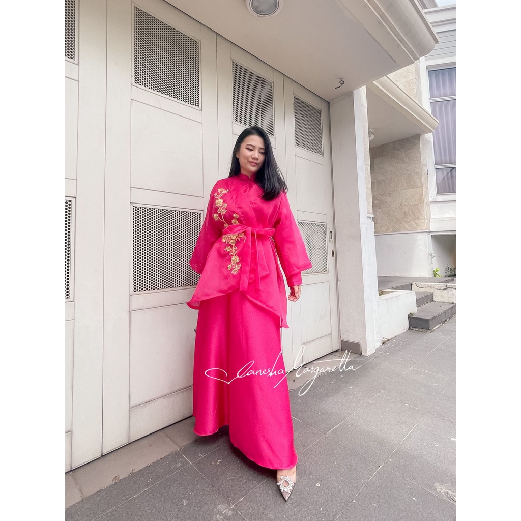 703/Gamis kimono/Dress Organza/gamis organza