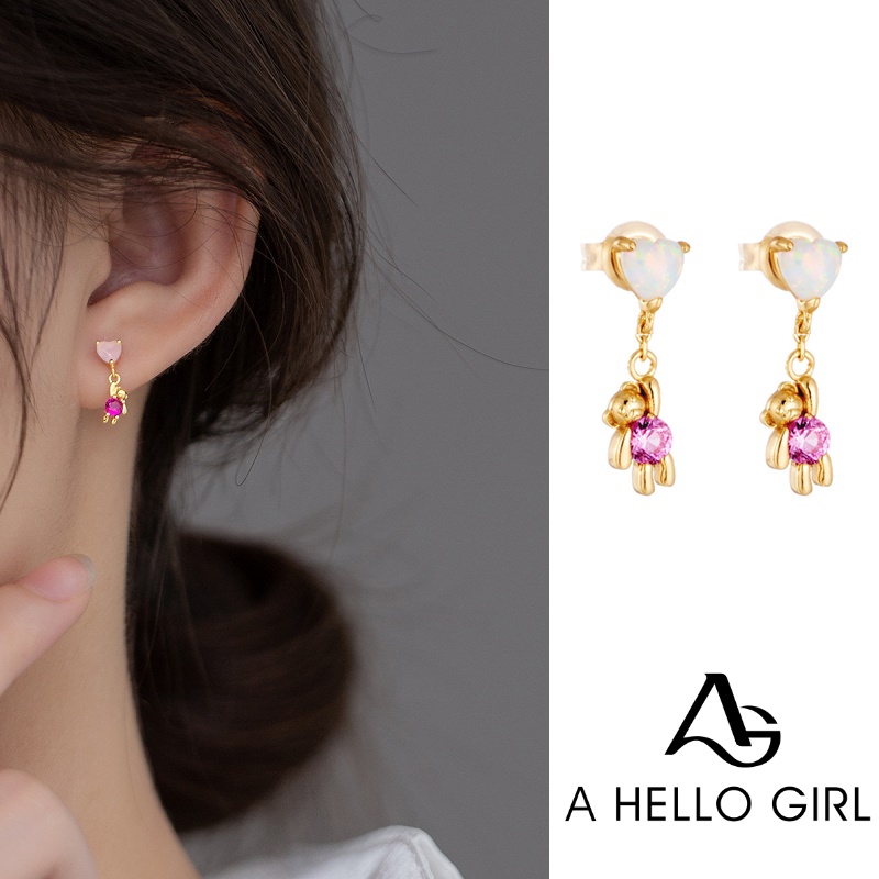 Anting Tusuk Sterling Silver 925 Model Beruang Gaya Korea Untuk Wanita