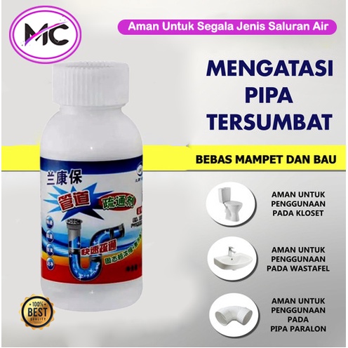 Serbuk Anti Sumbat Pembersih Saluran Pipa Air WC Toilet Wastafel Obat Anti Mampet Kloset Hitungan Menit Ampuh Penghancur Rambut Kotoran Di Pipa Pembuangan