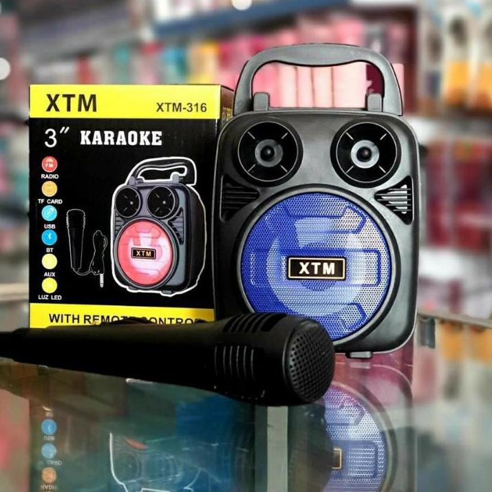 ☎ XTM 316 Speaker Bluetooth Speaker Mic Karaoke Wireless Portable Music Karaoke XTM-316 ❈
