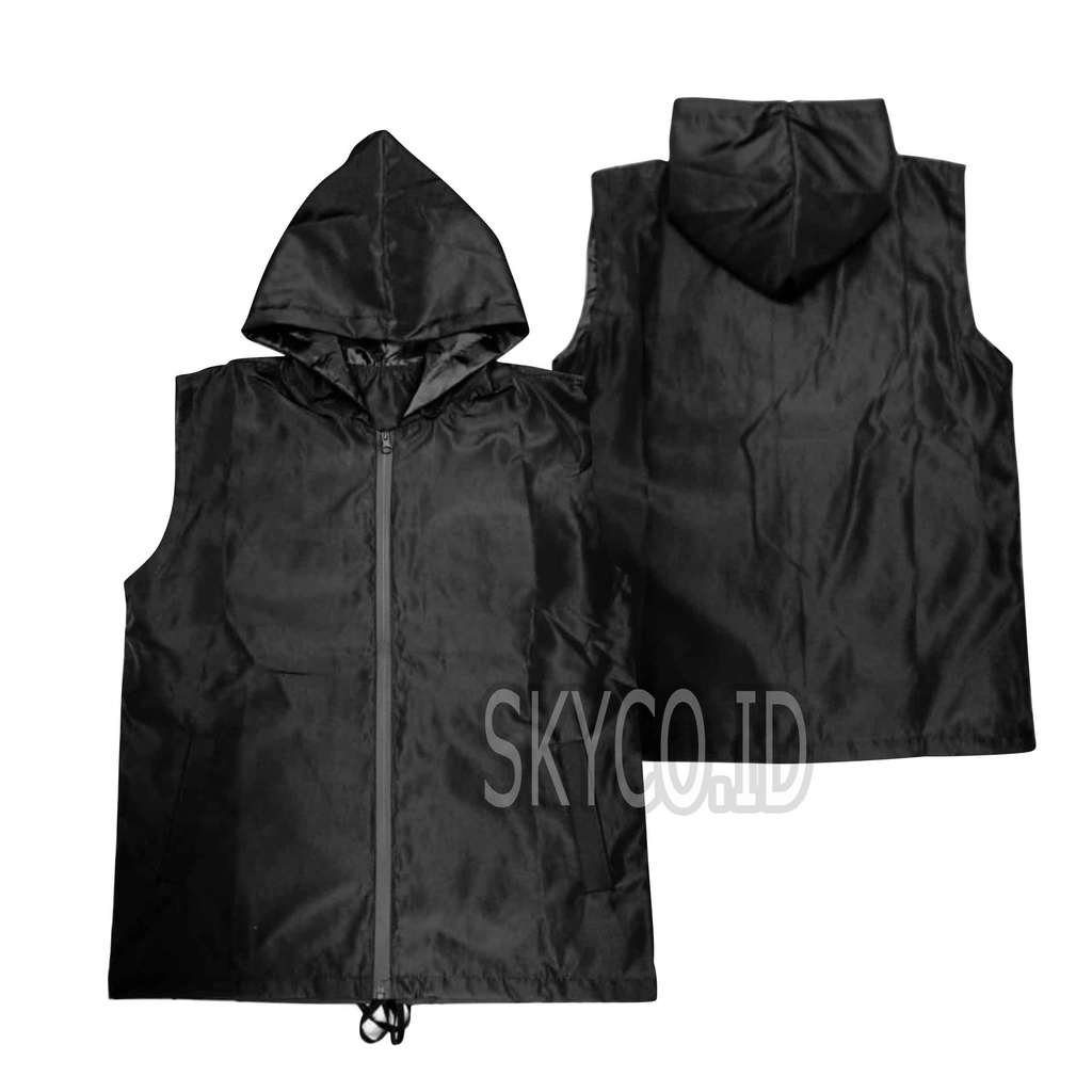Rompi Taslan Jak Polos / Rompi Kupluk/Rompi/Jaket Ro,pi/Jacket Rompi/Jaket Murah/Jaket Parkah/Rompi 