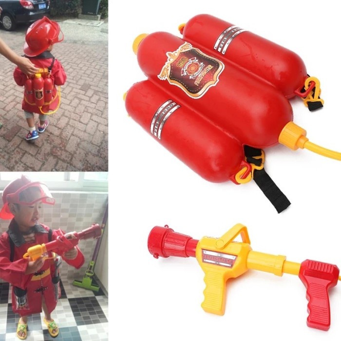 Mainan Anak Pemadam Kebakaran Ransel Tas Pistol Semprot Siram Air 2,5L