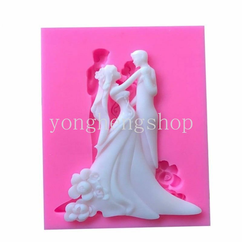 3d Pengantin Pria Berbentuk Fondant Silikon Cetakan Sabun Permen Cookies Cetakan Coklat Pernikahan Kue Dekorasi Alat Dapur DIY Baking Mold