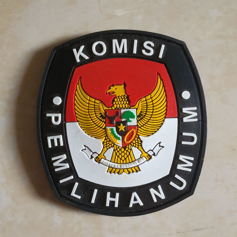 patch rubber logo komisi pemilihan umum / kpu / pemilu / tempelan emblem karet velcro