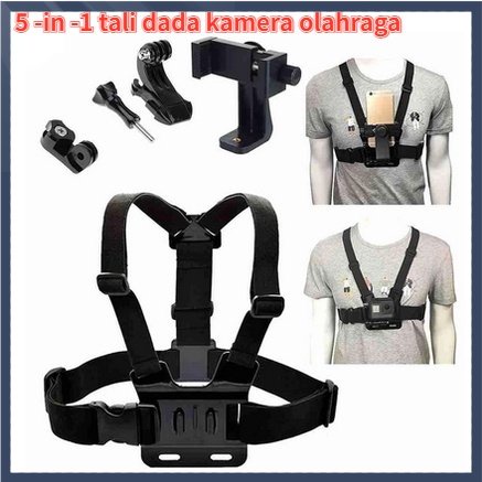 5PCS/Set Body Chest Strap Mounting + Holder Smartphone Dan Action Camera Gopro Yi Cam Kogan Motovlog Sepeda