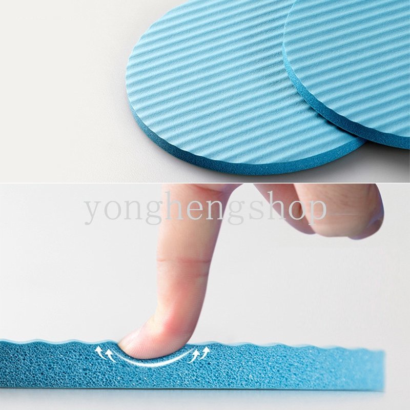 2pcs/set Round Knee Pad Yoga Mats Travel Portable Fitness Olahraga Pad Siku Pergelangan Tangan Bantalan Pelindung Non Slip TPE Mat Flat Support Pads