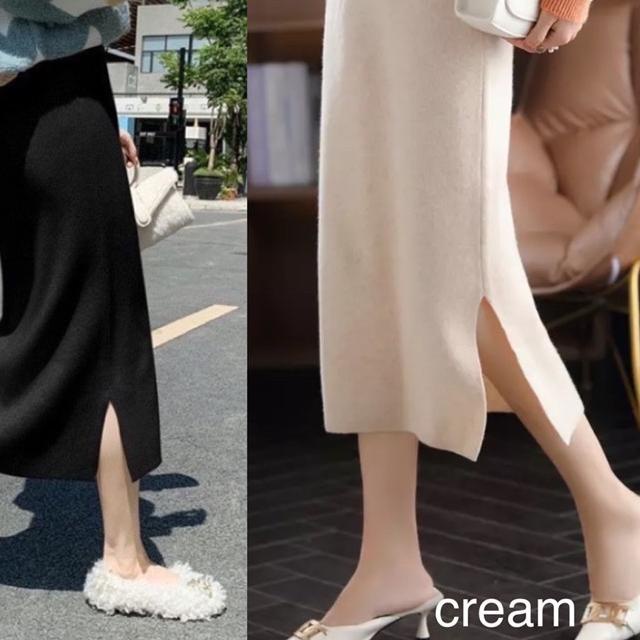 ♟ Slit midi skirt / rok midi rajut ❈