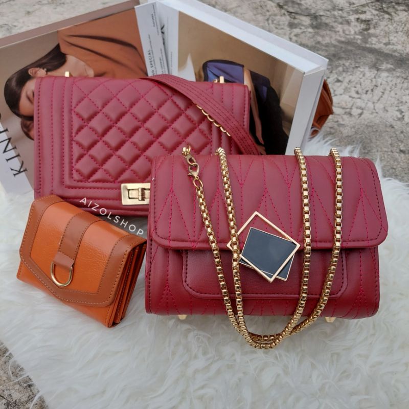 3 pcs paket bundling tas selempang murah