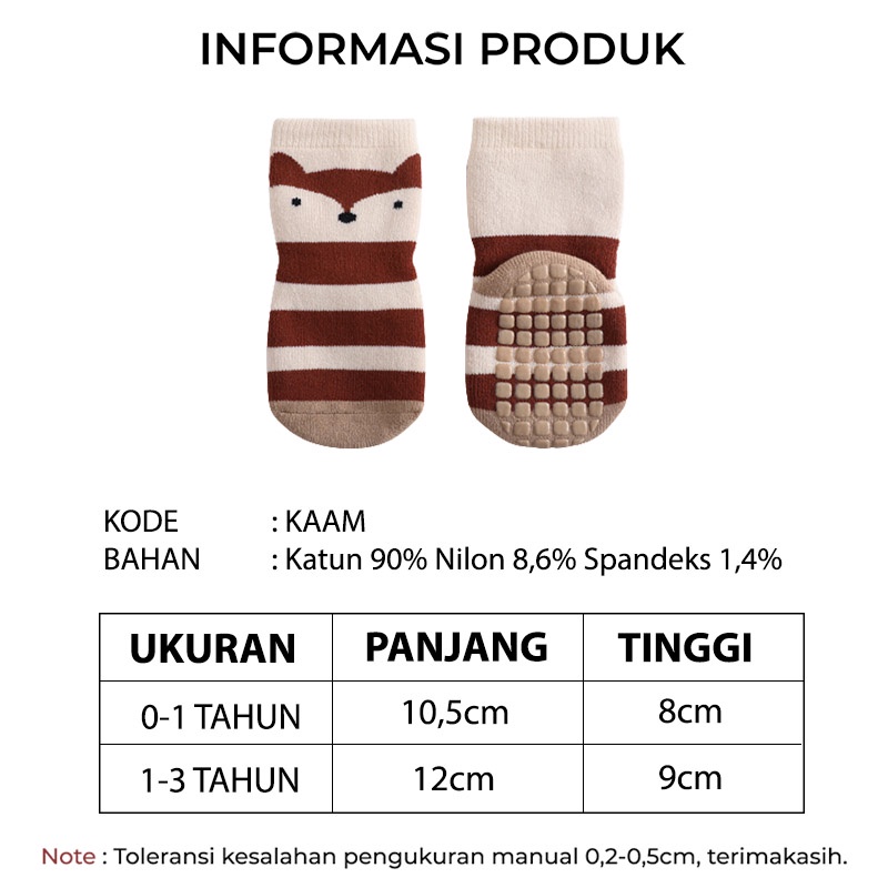 Kaos Kaki Bayi Perempuan Motif Kartun Lucu Anti Slip Bahan Tebal Desain Simple Baby Sock KAAM