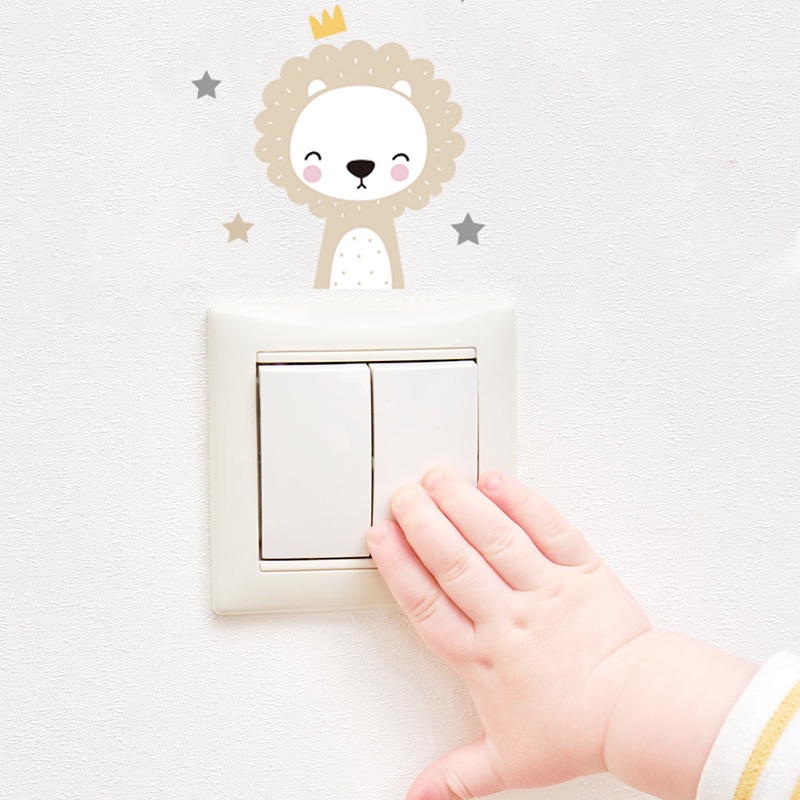 Hot Sale/[Unggulan] 1set Boho Warna Kartun Hewan Stiker Dinding Pelangi Bintang Wall Decals Removable Vinyl Switch Stiker Untuk Kamar Anak Bayi Nursery