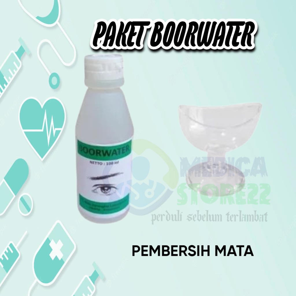 PAKET BOORWATER 100 Ml / PENCUCI MATA /BOOR WATER / CUCI MATA STERIL