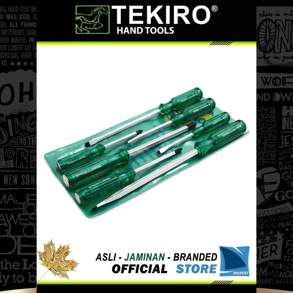 Obeng Kristal Tembus Isi 7 pcs / Go Thru Screwdriver Set TEKIRO ( Pukul / Pahat / Ujung Magnit )